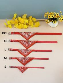 寵物用品狗狗&貓咪三角圍巾領巾,多種顏色可選,寵物口水圍兜 - 紅色 - 查看 1