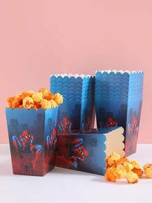 Disney Boîte à pop-corn jetable Spider-Man, 10/25 pièces Boîte d'emballage décorative à usage unique, boîte alimentaire, boîte à dessert, boîte à collations, fournitures de fête, convient pour diverses fêtes et rassemblements