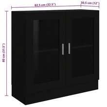 Vitrina Larryhot Negra 82,5x30,5x80 cm Madera industrial, resistente y duradera, fácil de montar, estilo decorativo, adecuadA, Para guardar adornos, figuras, libros, pequeños objetos, etc. - Negro - Ver 8
