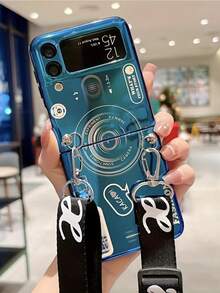 1pc Vintage Camera Strap Crossbody Case Compatible With Samsung Galaxy Z Flip7 Foldable Phone, Blue/Red - Multicolor - View 44