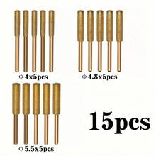 9pcs/15pcs Gold Titanium Plated Chainsaw Chain Grinding Heads, Rhinestone & Corundum Grinder Heads 4/4.8/5.5mm For Handheld Chainsaws, Logging Saws, Chain Sharpeners, Electric Rotary Files - Gold - View 11