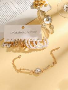 3pcs/Set Luxury New Women's Square Fashion Versatile Steel Band Quartz Wrist Watch, Bracelet Watch Set Jewelry, Suitable For Daily Matching, Birthday, Anniversary, Halloween, No Gift Box - Multicolor - View 4