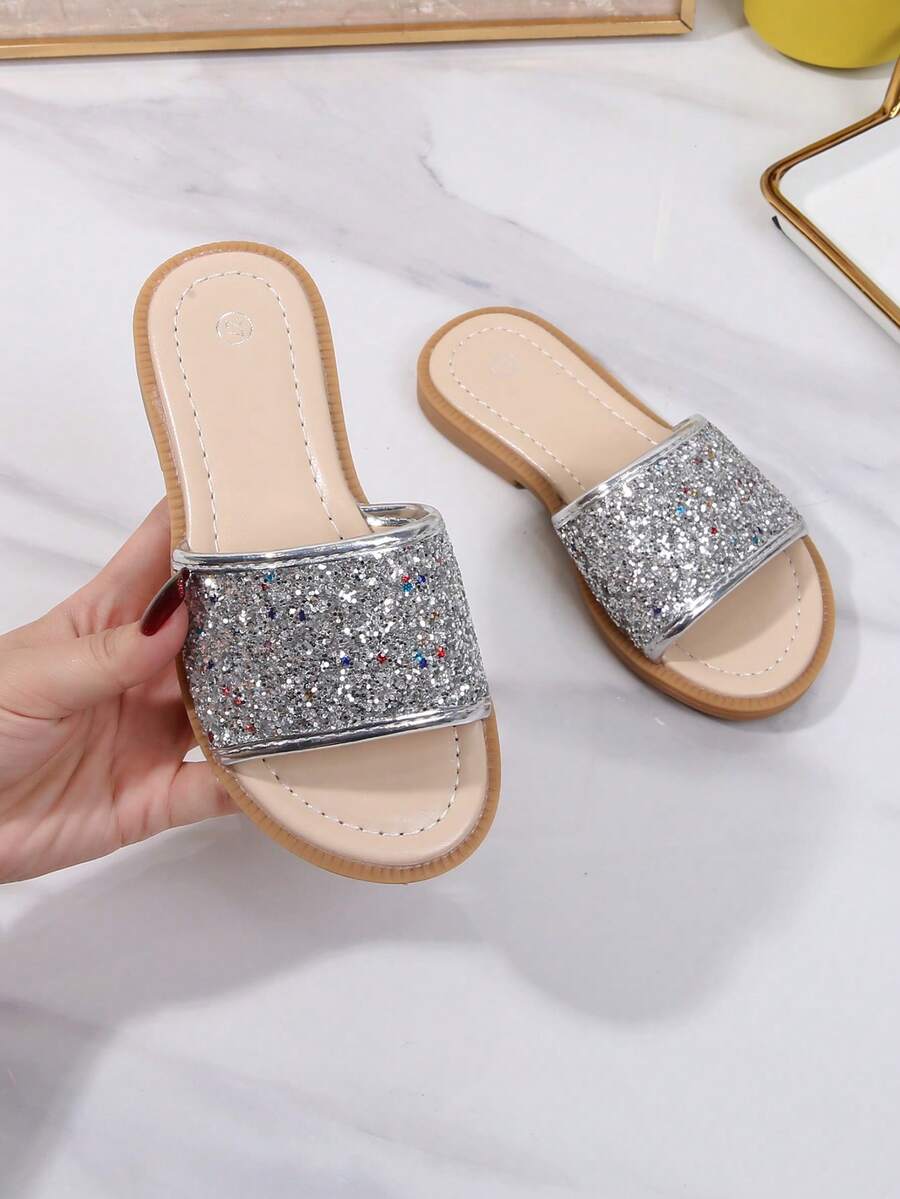 Girls' Fashion Casual Outdoor Beach Sandals, Comfortable Slip-On House Slippers