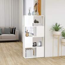 Librería/Divisor de ambientes Larryhot de madera de ingeniería blanca, resistente y duradera, fácil de montar, estilo decorativo, adecuadA, Para guardar adornos, figuras, libros, artículos pequeños, etc. - Blanco - Ver 1