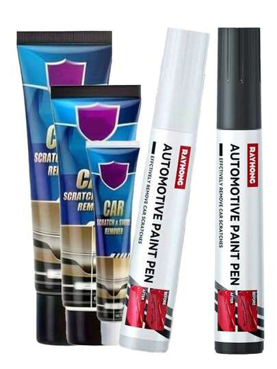 rayhong Professional-Grade Car Paint Scratch Repair Kit, White/Black - Scratch Filler & Touch Up Paint Set - Effectively Removes Scratches - Filler & Paint Pen Kit - Suitable For Sedans, RVs, Trucks And Other Vehicles