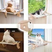Percha de ventana para gatos, hamaca para gato, asiento resistente para ventana de gato, puede contener hasta 30 libras, no se requiere taladrar, colgando sobre la cama, al lado de la mesa, sofá - 1 - Ver 7