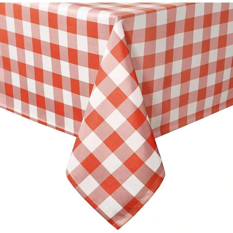 Kitchen Tablecloth - 橙色和白色 - 查看 1
