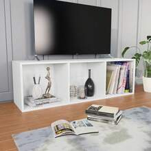 Librería/Mueble TV Larryhot Blanco 36x30x114 cm Madera industrial, resistente y duradera, fácil de montar, estilo decorativo, adecuado para guardar adornos, figuras, libros, pequeños objetos, etc. - Blanco - Ver 6