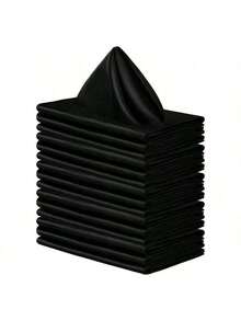 4/8/16/24pcs Napkins, Wedding Napkins Bulk, Decorative Elegant Dinner Napkins Square Table Napkins Decor, Silky Satin Cloth Napkins For Restaurant Banquet Graduation Party(43*43cm/17*17in) - Black - View 7