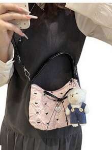 Borsa a tracolla unica stile Ins, novità estiva 2025, borsa coreana alla moda con fiocco, borsa sotto braccio con pendente