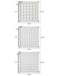 1pc 36/64/100 Slots Acrylic Nail Art Rhinestone Jewelry Display Box, Double-Sided Round/Square Showcase Box, Magnetic Nail Accessories Storage Organizer, Empty Box Without Rhinestones