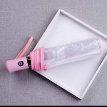 1 pièce Parapluie de voyage pliable léger à 8 baleines, vêtement de pluie mode décontracté pour les trajets et les sorties par temps de pluie