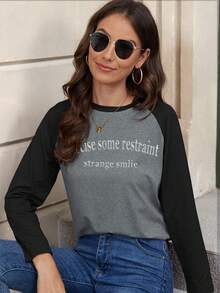 Custom Color-Block Long Sleeve Flocked Print Women's Fall Top.Fall Clothes For Women,Winter Clothes For Women,Halloween Clothes Women, Add Your Own Text, Funny Slogans To Personalize This Casual Pullover. Perfect For Going Out, Shopping, Holidays, Parties Or Travel.