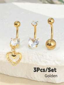 4 Soft Ceramic Full Diamond Navel Rings, Horizontal Bars, Simple Navel Rings, Stainless Steel Navel Buckles, Women's Abdominal Navel Nails, Human Puncture Accessories Suitable For Daily Life Wear