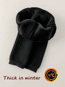 1件装女童连裤袜，婴儿幼儿打底裤，儿童七分裤长，加厚保暖，冬季款式，适合外穿和日常穿着