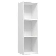 Librería/Mueble TV Larryhot Blanco 36x30x114 cm Madera industrial, resistente y duradera, fácil de montar, estilo decorativo, adecuado para guardar adornos, figuras, libros, pequeños objetos, etc. - Blanco - Ver 2