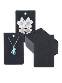 200pcs Stud Necklace Collection Card, Gift Packaging Card, Display Card With Bag And Ear Plug Set