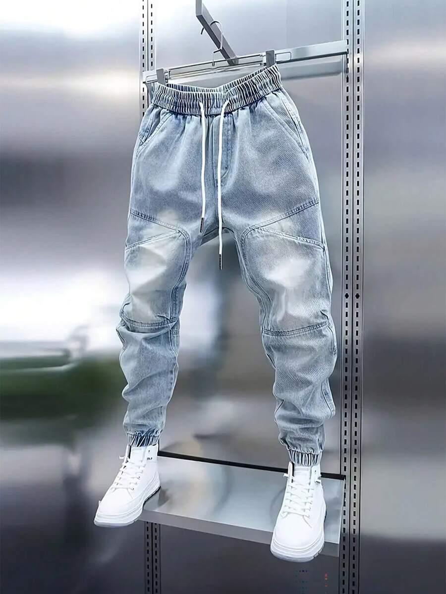 Men's Youth Jeans – Fashionable Denim For Casual Wear With Comfort Fit, Slim & Skinny Fit, Durable Stretch & Breathable Fabric - Màu xanh lam - Xem 1