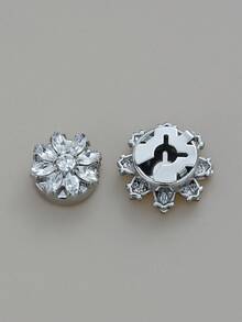 1/2/4pcs 17/22mm Rhinestone Button Covers For Women, Crystal Button Covers, Detachable Clip On Button Covers, Crystal Fancy Buttons For Clothing, Button Snaps With Pliers Press For Dress Suit Tux Shirt Accessories, Lead Color - Multicolor - View 9