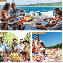 Divided Serving Tray With Lid And Handle Fruit Containers For Fridge Snack Box Container Divided Storage Box For Platters For Serving Food Outdoor Party Snack Cracker And Spice Organizer