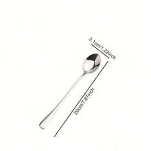 4Pcs Long Handle Coffee Spoon, Stainless Steel Iced Tea Spoon, Ice Cream Spoon, Stirring Spoon, Dessert Scoop, Coffee Scoop, Ice Cream Spoon, Mixing Scoop, Hotel, Restaurant, Public Jam Spoon, Tableware School Supplies,Back To School,Valentine Day/Valentines