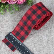 1pc Plaid Burlap Ribbons Wired Edge Tape Christmas Ribbon For Gift Wrapping DIY Hair Bows Christmas Decoration
