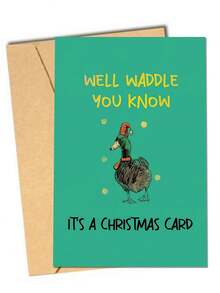 1 pièce Carte de Noël drôle de canard pour lui et elle, carte de Noël avec jeu de mots mignon de canard pour hommes et femmes, carte de Noël et de vacances pour ami, sœur, frère, vous le saurez bien, c'est une carte de Noël