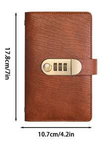 1 件 PU 密码锁鳄鱼纹现金储蓄日记本 - 100 天情侣储蓄挑战套装，多功能便携收纳本，带储物袋。非常适合学生返校或储蓄目标 - 带现金追踪和账单存储功能的理财日记本。 - 彩色 - 查看 3