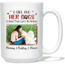 A Girl and Her Dogs Can't Be Broken White Mug