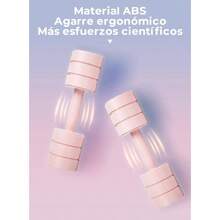 Juego de 2 Mancuernas Ajustables, Juego de Aancuernas de Peso Libre 4 en 1 para Mujer, Cada Una de 1 kg, 2 kg, 3 kg, 4 kg con de Goma Suave ABS para Perfecto para Hacer Ejercicio en Casa - Rosa - Ver 6