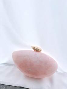 1pc Pink Marble Striped Stylish High-End Ballroom Accessory Evening Clutch Bag, Women's Handbag Shoulder Crossbody Asymmetrical Shape - Pink - View 2