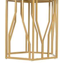 Modern Hexagonal Marble Dining Table, Black Metal Branch Frame, Simple Aesthetic Coffee Table, Suitable For Dining Room And Living Room