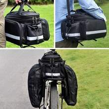AdooAdii Bolsa Trasera para Bicicleta 27L Alforja Mochila Impermeable Maletero de Bicicleta, Bolsa de Transporte Ciclismo Reflectante con Cubierta de Lluvia Bolsa Equipaje Portátil para Parrilla Viaje - 1 - Ver 3