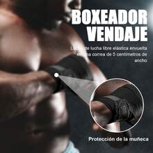 NIAWEA 2 Piezas Vendas para Box (5 Metros) Y 2 Roll Vendaje Deportivo (5cmx4.5m),Vendas Elásticas de Boxeo,Protección de Muñecas y Nudillos para Estiramiento,Deportes,Fitness,Artes Marciales Mixtas - Negro - Ver 12