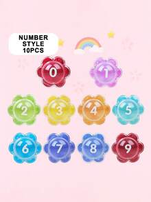 26-10pcs Baby Bath Toys, Floating Number Cognitive Toys, Flower Shaped Soft Rubber Water Play Toys, Animal Patterns, Suitable For Toddlers, Develop Grasping Ability, Promote Early Education, Let Boys And Girls Enjoy Bath Time - Multicolor - View 13