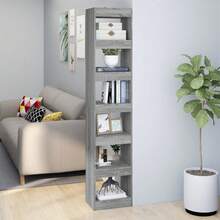 Librería/Bifurcador Larryhot Sonoma Gris 40x30x198 cm, resistente y duradera, fácil de montar, estilo decorativo, adecuadA, Para guardar adornos, figuras, libros, pequeños objetos, etc. - Gris - Ver 1