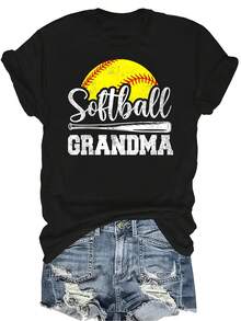 Camiseta con patrones interesantes para mujer y unisex, de verano, casual, transpirable, con cuello redondo, manga corta, estilo urbano y versátil, adecuada para adolescentes y adultos - Negro - Ver 1