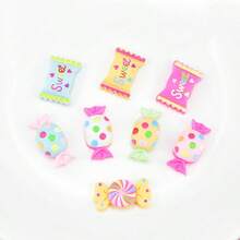 100pcs Slime Charms Resin Fake Candy Charms Kawaii Cute Set Mixed Assorted Sweets Flatback Slime Beads Making Supplies,Rainbow Flatback Resin Charm,For DIY Craft Making And Ornament Scrapbooking - 100PC - View 6