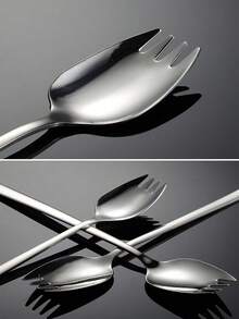 1/6/12 Stücke Multifunktions-Salatbesteck, Gabel-Löffel-Kombination mit langem Griff, kreative Essbesteck-Sets aus Fruchtgabel, Suppenlöffel und Rührlöffel, Nudel-Gabel-Löffel-Set