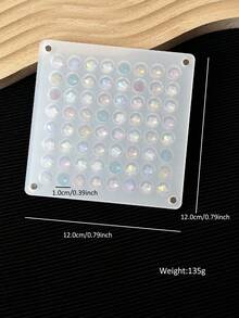 1pc 36/64/100 Slots Acrylic Nail Art Rhinestone Jewelry Display Box, Double-Sided Round/Square Showcase Box, Magnetic Nail Accessories Storage Organizer, Empty Box Without Rhinestones