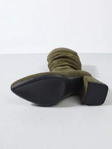 Timesize Giày bốt mùa đông cho nữ, Giày bốt cao đến đầu gối thanh lịch cho quý cô, Giày bốt kaki, Giày bốt cao đến đầu gối, Giày bốt cao bồi, Giày bốt đế xuồng, Giày cô dâu, Giày bốt mùa đông, Giày bốt nữ, Giày bốt gót cao, Giày bốt cao gót siêu cao, Thiết kế nếp nhăn ngẫu nhiên - Màu Khaki - Xem 9