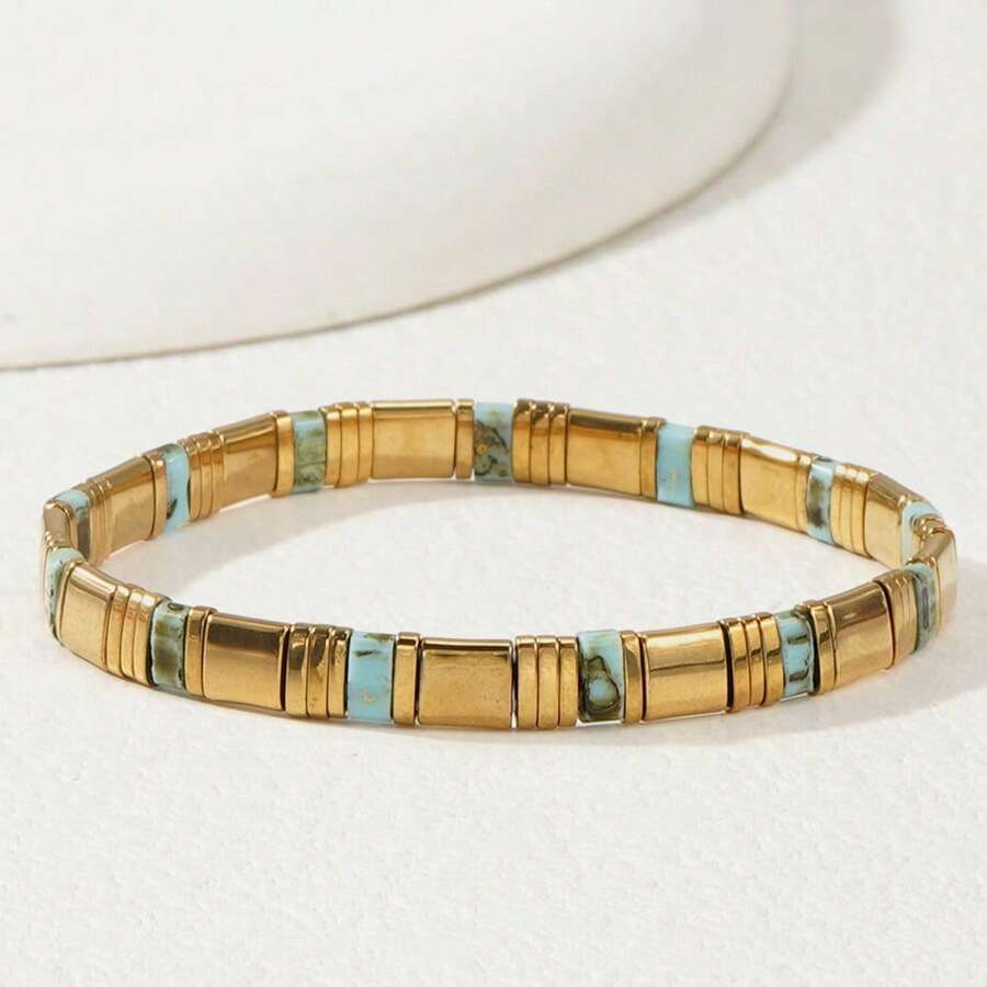 1 chiếc vòng tay TILA nhiều màu sắc thời trang, vòng tay TILA phong cách Bohemian, vòng tay hạt vuông, phụ kiện thời trang nữ, thích hợp để đeo hàng ngày, quà tặng cho gia đình, bạn bè, người yêu, sinh nhật, ngày lễ. - Nhiều màu - Xem 1