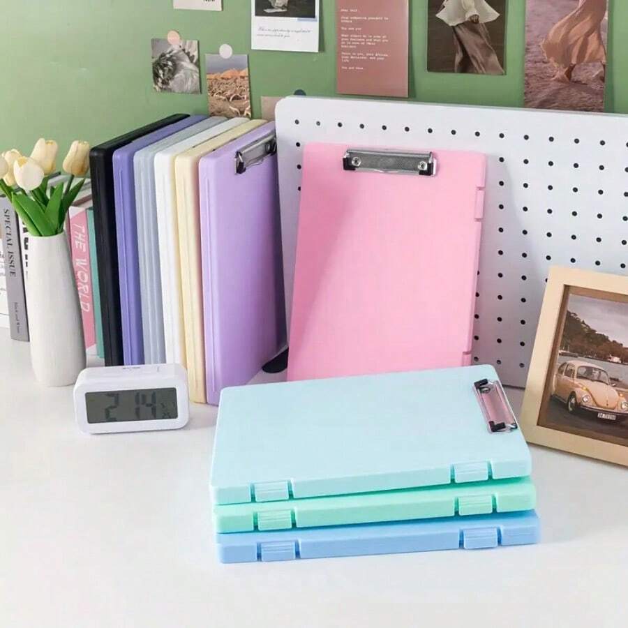 1/2/3 Piece Large Capacity Folder Storage Boxes, Sturdy Binder Storage Boxes, Available In Multiple Colors, Suitable For Offices, Schools, Meetings, And Desktop Document Organization,Made Of Plastic Material, Easy To Use For A Long Time - Nhiều màu - Xem 1