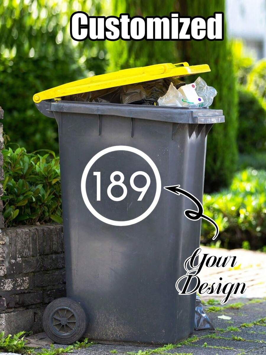 Customized House Number Address Label Stickers, Also Suitable For Trash Cans, Doors, Fashionable, Cute, Colorful, Customizable, Personalized, Unique, Ideal Gift For Friends, Sons, Daughters, Office Workers, S, Homes, Offices. Multi-Functional, Decorative, Reusable, Exquisite, Fashionable, High-Quality, Colorful, Modern, Customized - Multicolor - View 1