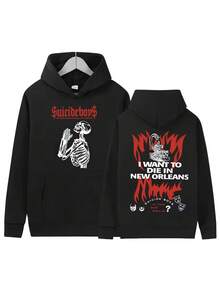 Suicide Baby - Men's G59 Tour Top Hooded Printed Sweatshirt Retro Gothic Punk Sweater Oversized Streetwear Hip Hop Fashion 2024 - Black - View 1