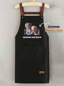 1pc Custom Apron For Dad Father Men Women Custom Text Logo Chef Cooking Kitchen Apron Personalized Kitchen Waterproof Apron Custom Logo Name Chef Cooking Apron Perfect For Mom Husband Girlfriend Boyfriend Father's Day Valentine's Day Mother's Day Birthday Anniversary Graduation Wedding Love Unique