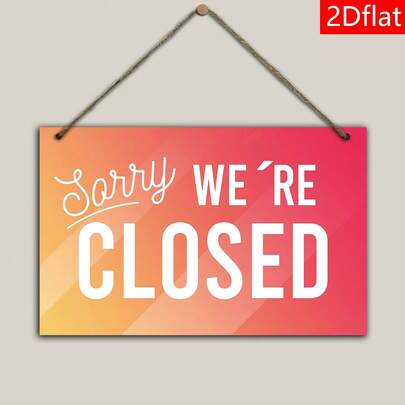 1 pieza Decoración colgante cuadrada de madera, "Sorry We're Closed", Letrero colgante de entrada de tienda de artesanía de madera, Multiusos para café, biblioteca, bar, placa y exhibición de decoración