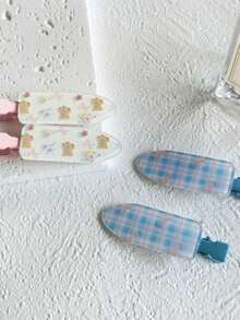 4件套多巴胺色花朵鳄鱼夹发饰，甜美少女侧夹，刘海夹，发饰，发饰，美发工具，美容配件，女士卷发发饰，美发用品，秋季，女士发饰，美发工具，美发用品，美容配件，礼物，旅行，女士礼物，美发用品，圣诞礼物 - 彩色 - 查看 3