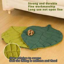 1 pieza Alfombrilla suave y lavable con forma de hoja, adecuada para gatos y perros, cama de poliéster antideslizante y duradera, funda extraíble, diseño geométrico rectangular, cómoda y duradera, esterilla para dormir