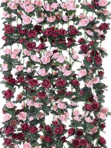 1/4/8/25 pièces Roses artificielles de 240 cm, plantes de vigne, cadeau de la Saint-Valentin, décoration de la maison, décoration de table à manger, décoration de chambre à coucher, matériel de décoration de mariage, matériel d'arrangement de fleurs de jardin extérieur, décoration de Nouvel An, décoration d'automne